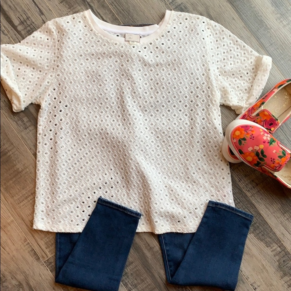 *Free with a purchase* Anthropologie Eyelet Top